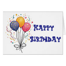 happy birthday balloon card