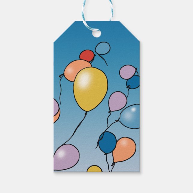 Happy Birthday Balloon Celebration Gift Tags (Front)