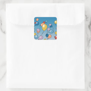 Happy Birthday Balloon Celebration Square Sticker