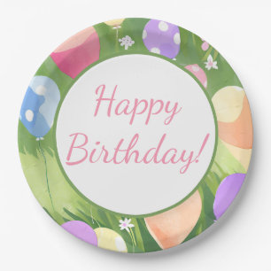 Happy Birthday! Balloon Paper Plate