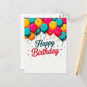Happy Birthday Balloon Postcard