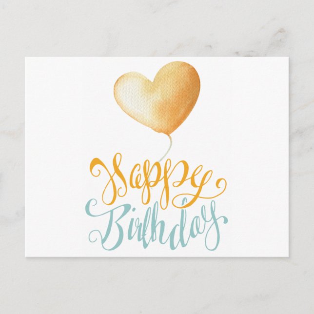 Happy Birthday Balloon Postcard (Front)