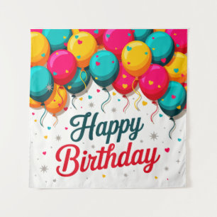 Happy Birthday Balloon Tapestry