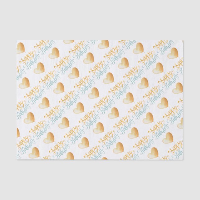 Happy Birthday Balloon Tissue Paper (Front)