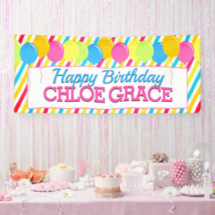 Happy Birthday Balloons Banner