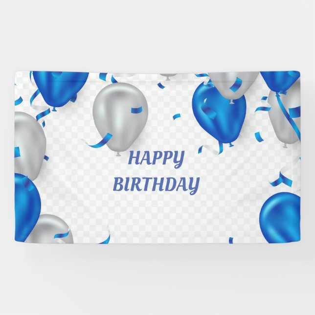 Happy Birthday Balloons Banner (Horizontal)