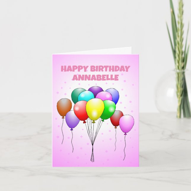 Happy Birthday Balloons Card (Front)