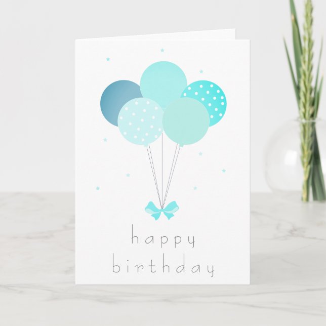 Happy Birthday Balloons Card (Front)