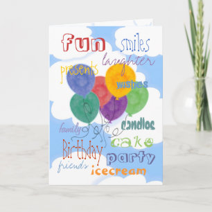 Happy Birthday Balloons Card