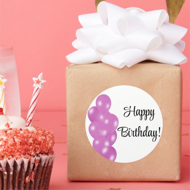 Happy Birthday Balloons  Classic Round Sticker (Party)