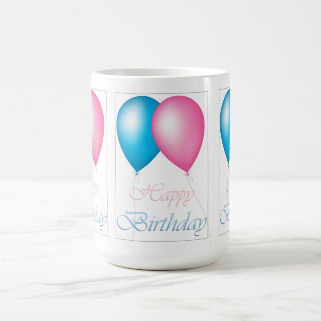 Happy Birthday Balloons Coffee Mug (Center)