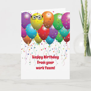 Happy Birthday Balloons from co-workers Card