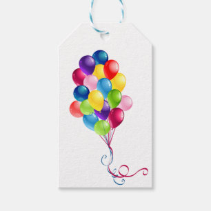 Happy Birthday Balloons Gift Tags