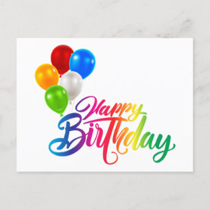 Happy Birthday Balloons Holiday Postcard