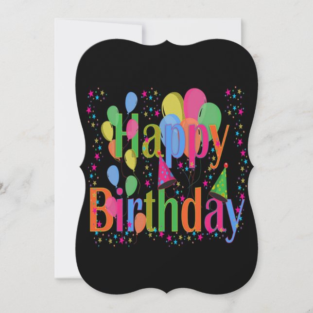 Happy Birthday Balloons Invitation (Front)