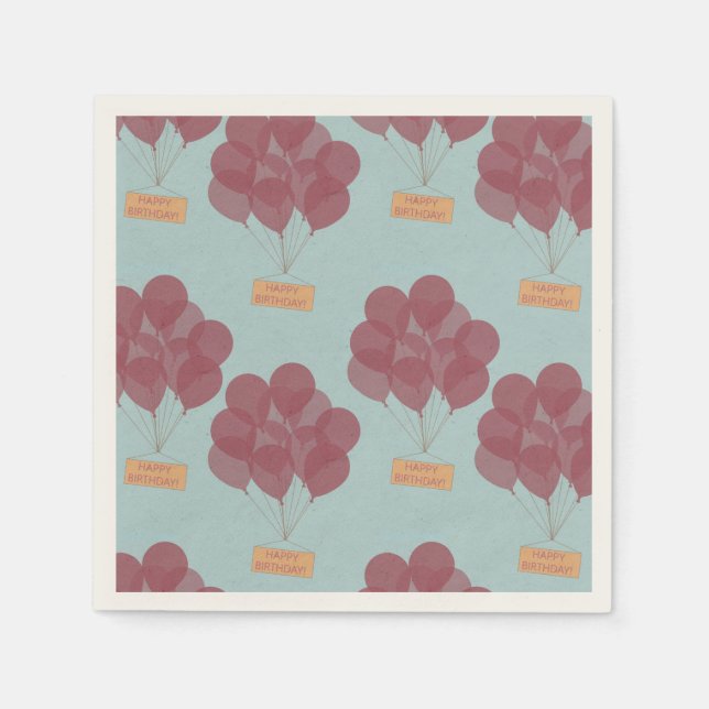 Happy birthday balloons napkin (Front)