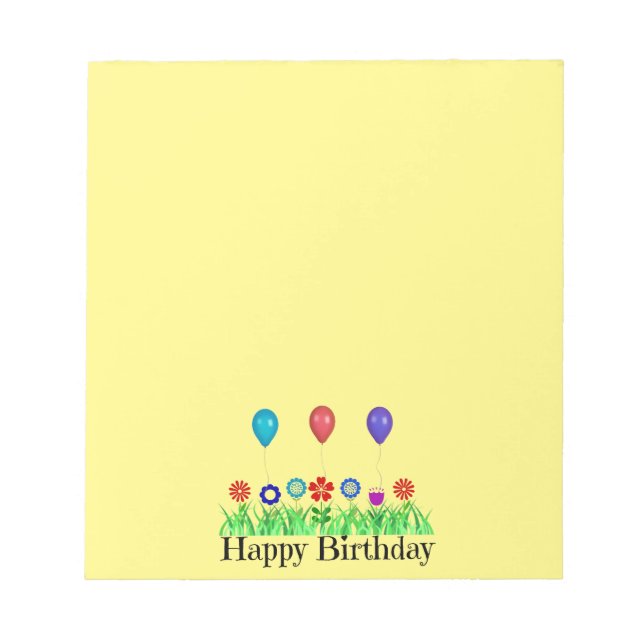 Happy Birthday, Balloons Notepad (Front)