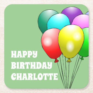 Happy Birthday Balloons Paper Coasters