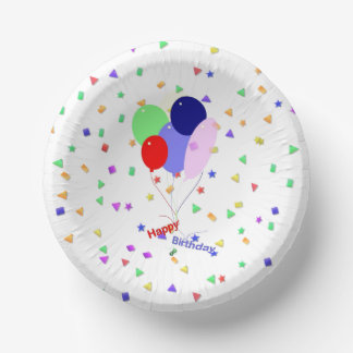 Happy Birthday Balloons  Paper Plate