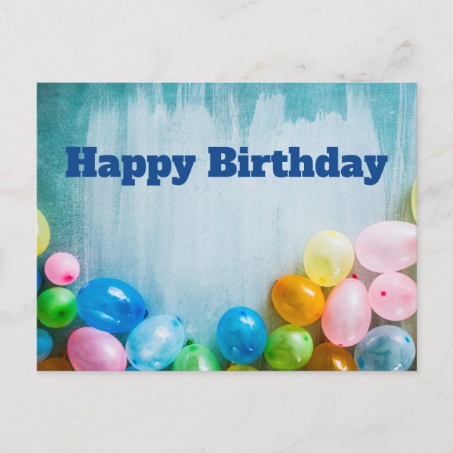 Happy Birthday Balloons  Postcard (Front)