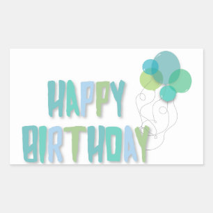 Happy Birthday Balloons Rectangular Sticker