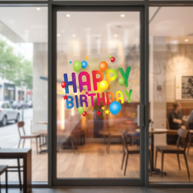 Happy Birthday Balloons Window Cling (Happy Birthday Balloons Window Cling)