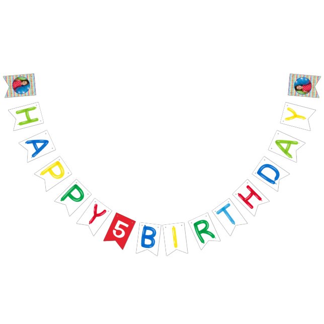 Happy Birthday balloons with photo Bunting (All)