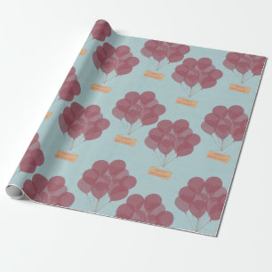 Happy birthday balloons wrapping paper