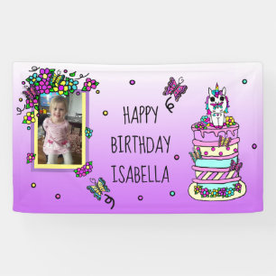 Happy Birthday Banner Personalized Unicorn