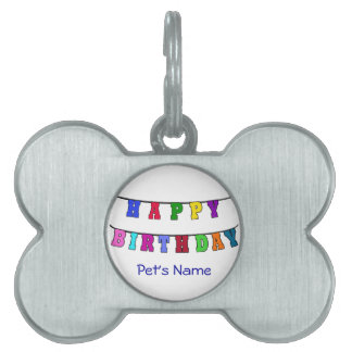 Happy Birthday Banner Pet Tag
