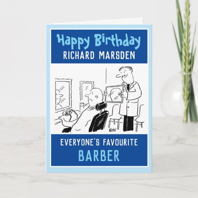 Happy Birthday Barber or Hairdresser Card (Front)