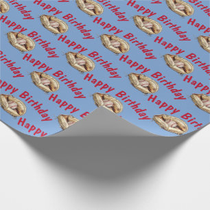 Happy Birthday baseball in glove Wrapping Paper