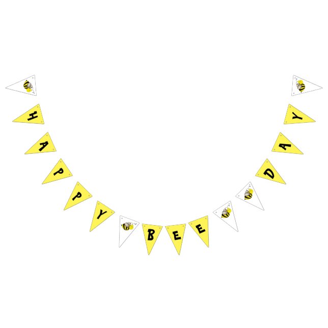 Happy Birthday Bday Bee Day Cute Bumblebee Party Bunting (All)