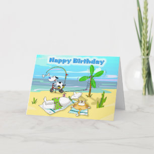 happy birthday beach card
