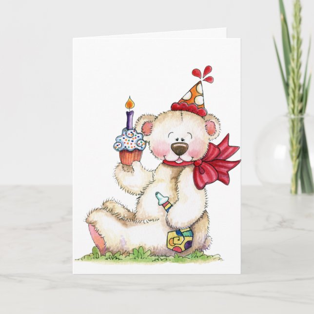 Happy Birthday Bear - Card (Front)