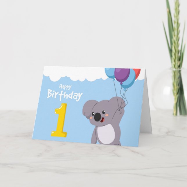 Happy Birthday Bear Card (Front)