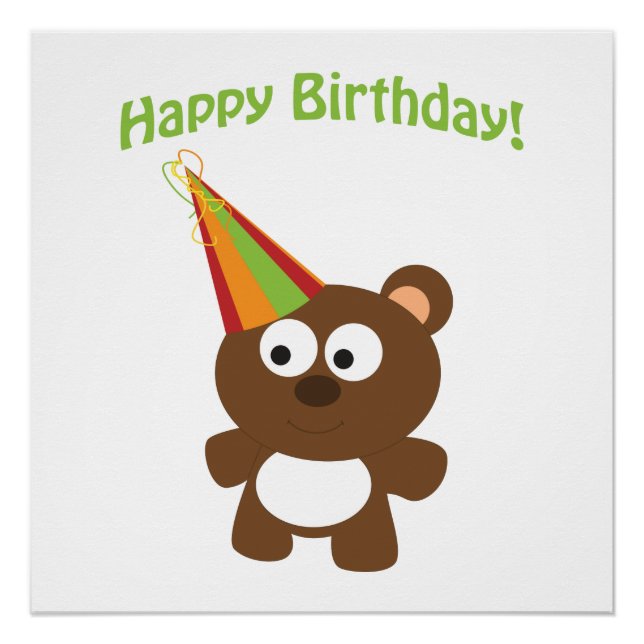 Happy Birthday Bear Poster (Front)