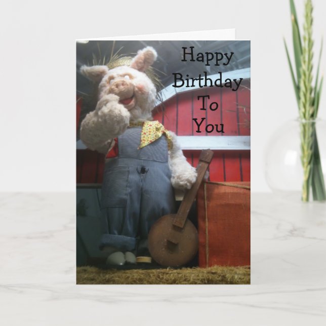 HAPPY BIRTHDAY BEAR SINGS FOR YOU CARD (Front)
