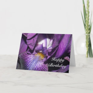 Happy Birthday Bearded Iris Card