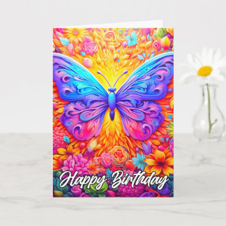 Happy Birthday | Beautiful Artistic Butterfly Card