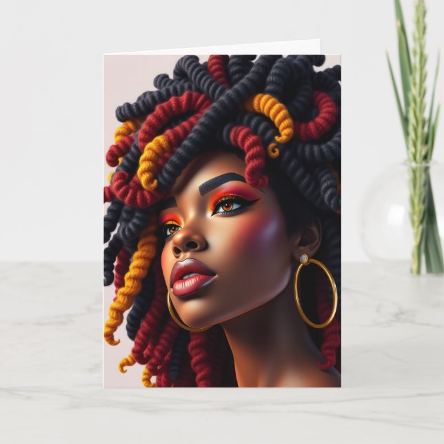 Happy birthday beautiful black woman sista queen  card (Front)
