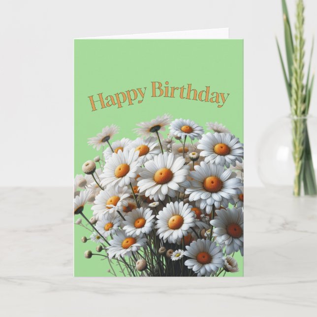 Happy Birthday Beautiful Daisies Card (Front)