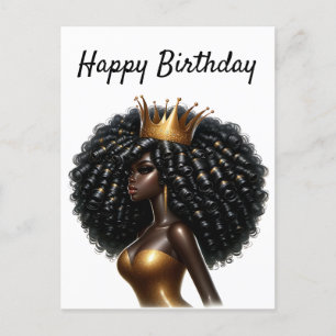 Happy Birthday Beautiful Sista Black Girl Magic Cu Holiday Postcard