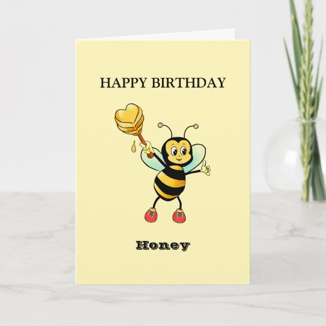 Happy Birthday Bee   Card (Front)