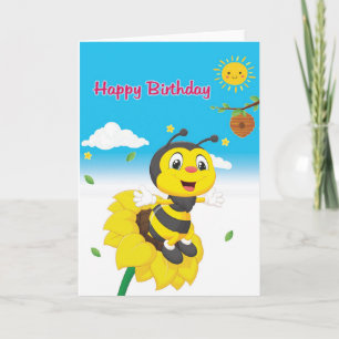 Happy Birthday Bee Card For Kids