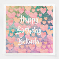 Happy Birthday #Belinda party napkins by DAL