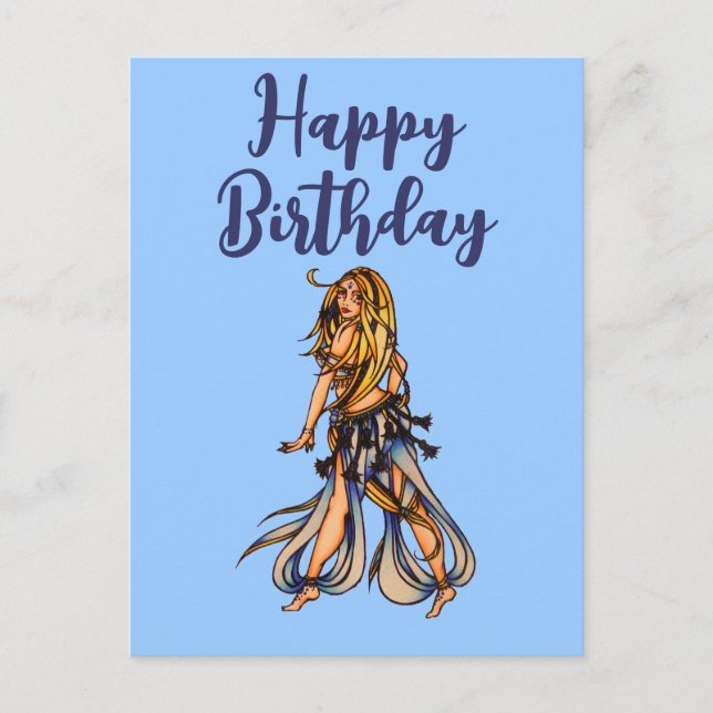 Happy Birthday Belly Dancer Greeting Card (Front)