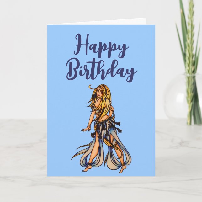 Happy Birthday Belly Dancer Greeting Card (Front)