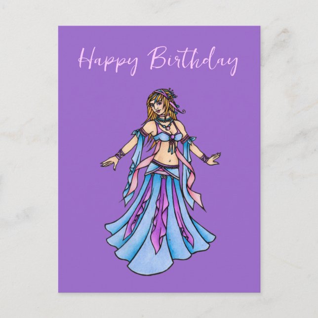 Happy Birthday Belly Dancer Postcard (Front)