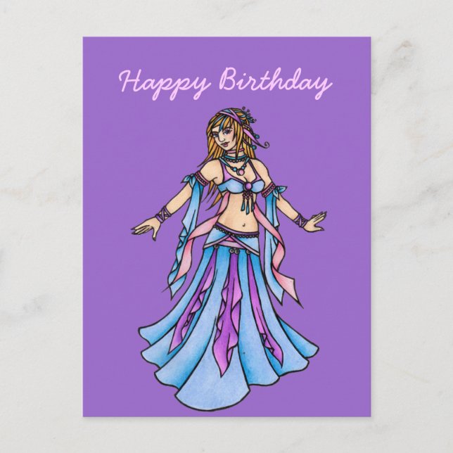 Happy Birthday Belly Dancer  Postcard (Front)